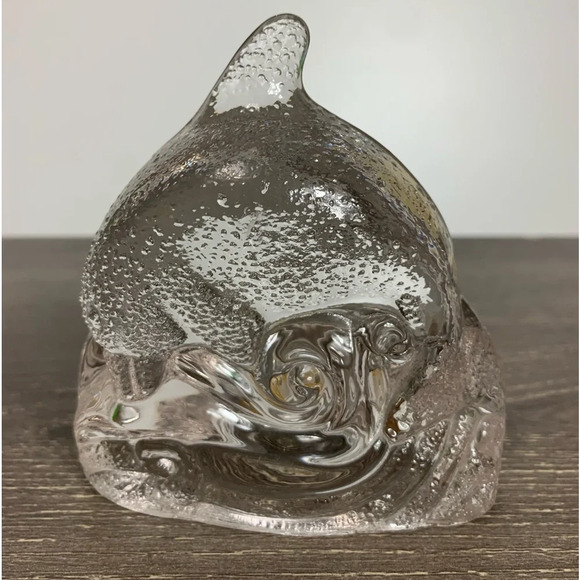 PartyLite Dolphin Ocean Waves Candle Holder Tea Light Clear Glass Seascape P0255 - Picture 5 of 7